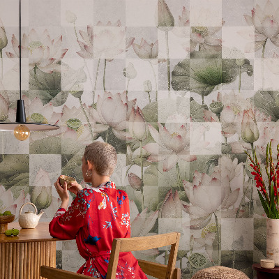 Vliestapete fürs Wohnzimmer Lotusmuster