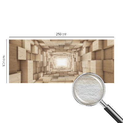 Moderne Vlies-Fototapete mit Motiv eines Holztunnels