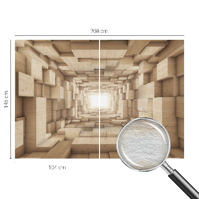 Moderne Vlies-Fototapete mit Motiv eines Holztunnels