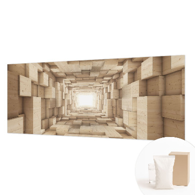 Moderne Vlies-Fototapete mit Motiv eines Holztunnels