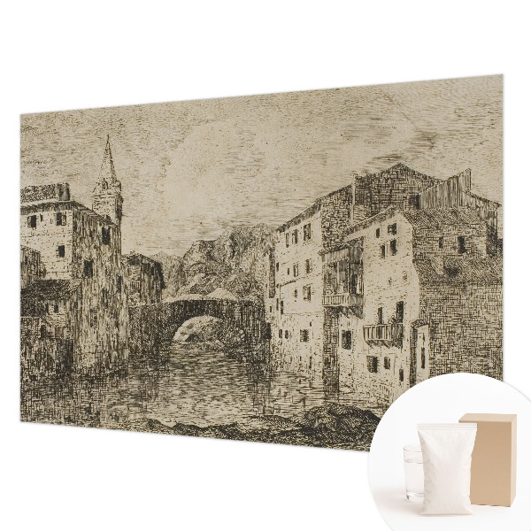 Wand-Fototapete mit Stadtpanorama