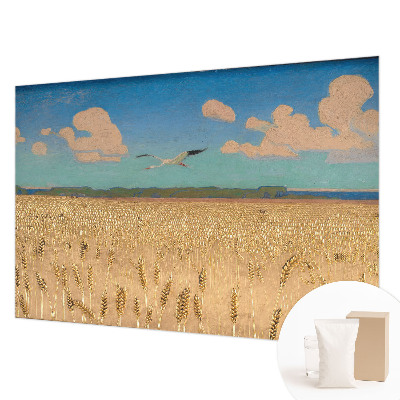 Wandtapete mit Weizenfeld-Motiv