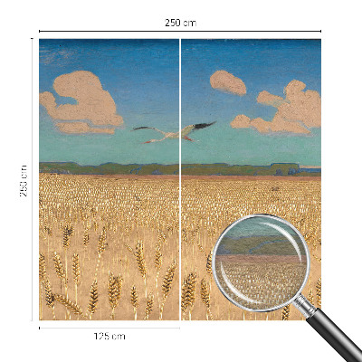 Wandtapete mit Weizenfeld-Motiv