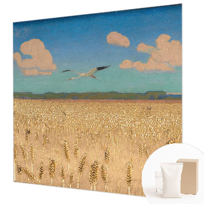 Wandtapete mit Weizenfeld-Motiv