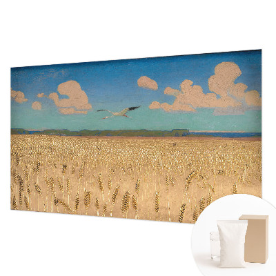 Wandtapete mit Weizenfeld-Motiv