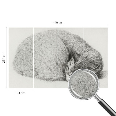 Motivtapete aus Vlies Zusammengerollte Katze