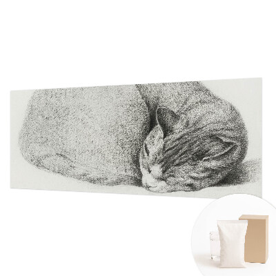 Motivtapete aus Vlies mit aufgedrucktem Motiv einer zusammengerollten Katze