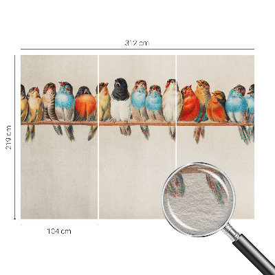 Fototapete aus Vlies Vögel auf einem Ast