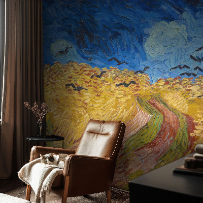 Vlies-Fototapete fürs Schlafzimmer mit Motiv einer Feldlandschaft