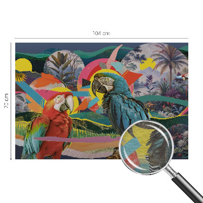 Wand-Fototapete mit exotischen Vögeln