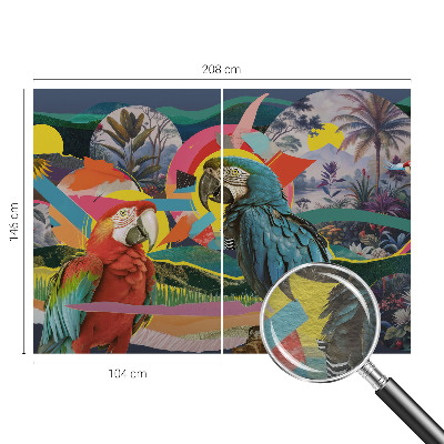 Wand-Fototapete mit exotischen Vögeln