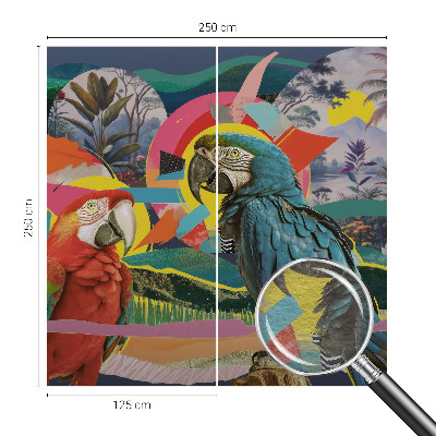 Wand-Fototapete mit exotischen Vögeln