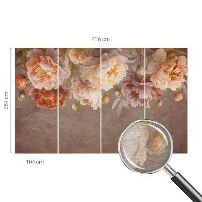 Vlies-Fototapete fürs Wohnzimmer mit floralem Design