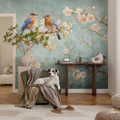 Fototapete fürs Wohnzimmer Frühlingsvögel