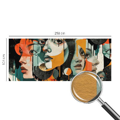 Vlies-Fototapete fürs Wohnzimmer Bunte Gesichter