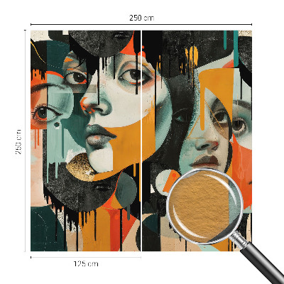 Vlies-Fototapete fürs Wohnzimmer Bunte Gesichter