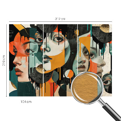 Vlies-Fototapete fürs Wohnzimmer Bunte Gesichter