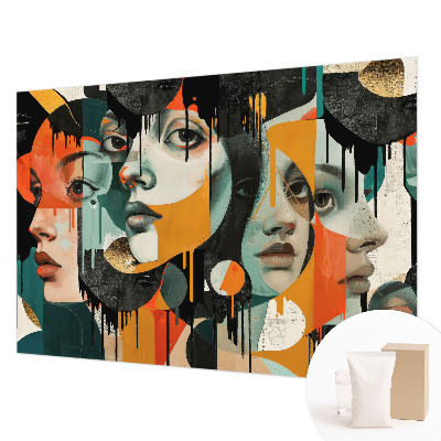 Vlies-Fototapete fürs Wohnzimmer Bunte Gesichter