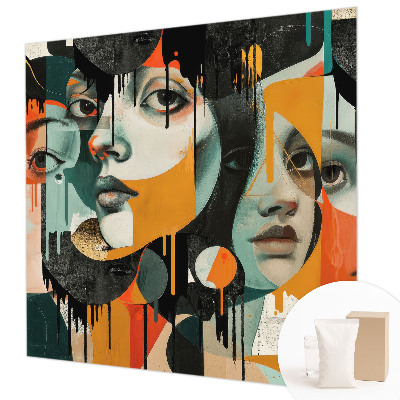 Vlies-Fototapete fürs Wohnzimmer Bunte Gesichter