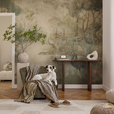 Vliestapete fürs Wohnzimmer Waldszene