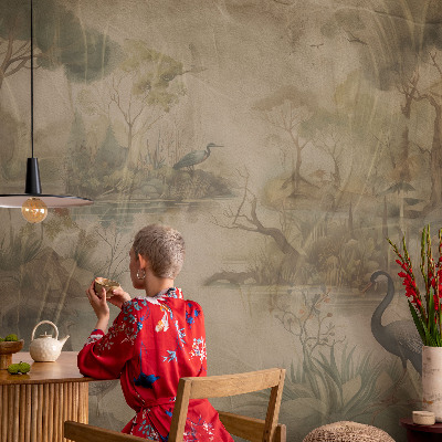 Vliestapete fürs Wohnzimmer Waldszene