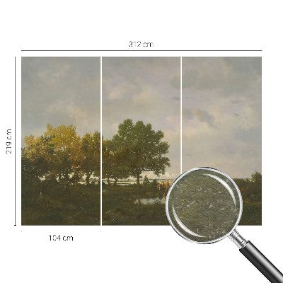 Fototapete fürs Wohnzimmer mit einer Waldlandschaft