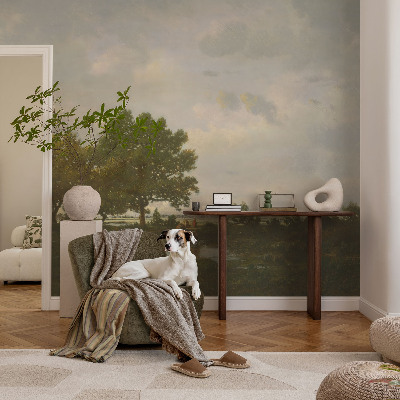 Fototapete fürs Wohnzimmer mit einer Waldlandschaft