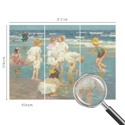 Moderne Vlies-Fototapete mit dem Motiv „Kindheit am Strand”