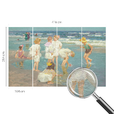 Moderne Vlies-Fototapete Kindheit am Strand