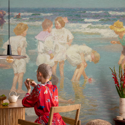 Moderne Vlies-Fototapete mit dem Motiv „Kindheit am Strand”