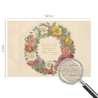 Vlies-Fototapete fürs Schlafzimmer mit einem Blumenkranz als Motiv