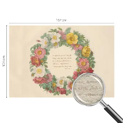 Vlies-Fototapete fürs Schlafzimmer mit einem Blumenkranz als Motiv