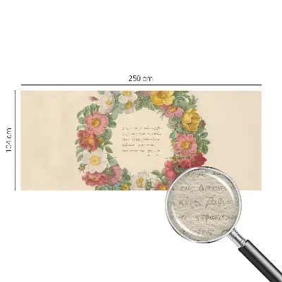 Vlies-Fototapete fürs Schlafzimmer mit einem Blumenkranz als Motiv