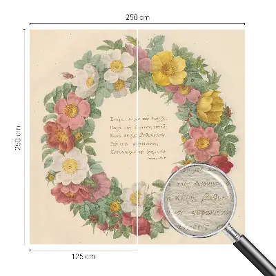 Vlies-Fototapete fürs Schlafzimmer mit einem Blumenkranz als Motiv