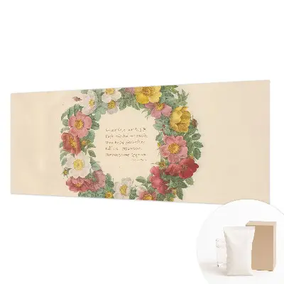 Vlies-Fototapete fürs Schlafzimmer mit einem Blumenkranz als Motiv