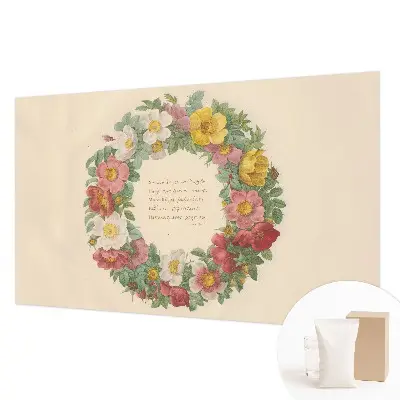 Vlies-Fototapete fürs Schlafzimmer mit einem Blumenkranz als Motiv
