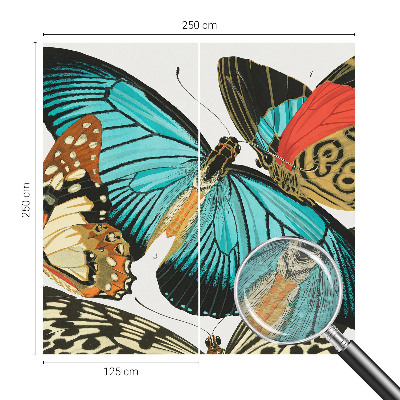 Vliestapete fürs Wohnzimmer Bunte Schmetterlinge