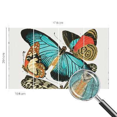 Vliestapete fürs Wohnzimmer mit bunten Schmetterlingen