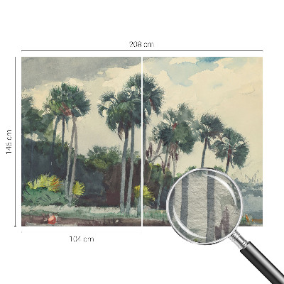 Moderne Vlies-Fototapete mit exotischem Palmenmotiv