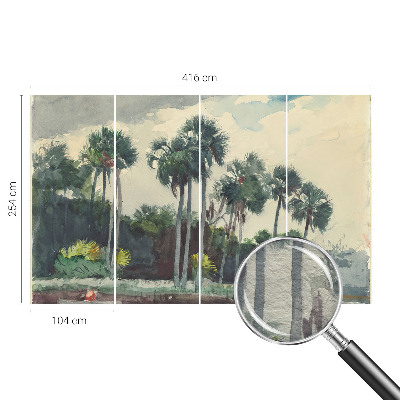 Moderne Vlies-Fototapete mit exotischem Palmenmotiv