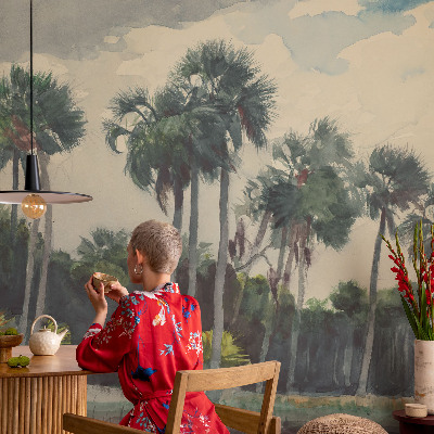 Moderne Vlies-Fototapete Exotische Palmen