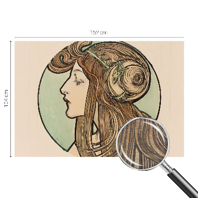 Dekorative Wand-Fototapete Jugendstilporträt