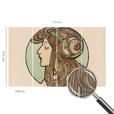 Dekorative Wand-Fototapete Jugendstilporträt