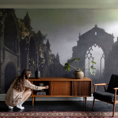 Vlies-Fototapete fürs Wohnzimmer mit Motiv gotischer Ruinen