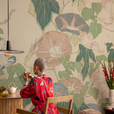 Vliestapete fürs Schlafzimmer mit floralem eleganten Muster