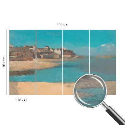 Moderne Vlies-Fototapete mit dem Motiv eines ruhigen Dorfes