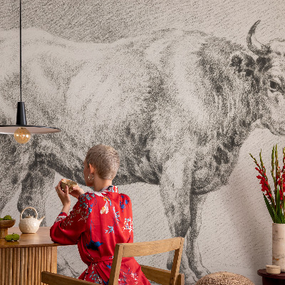 Bildtapete mit Bullenstift-Motiv