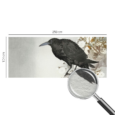 Dekorative Wand-Fototapete Rabe in den Blumen