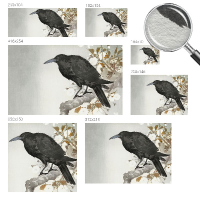 Dekorative Wand-Fototapete Rabe in den Blumen