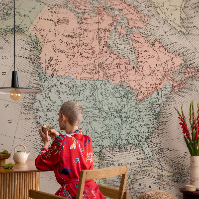 Fototapete fürs Wohnzimmer Historische Karte